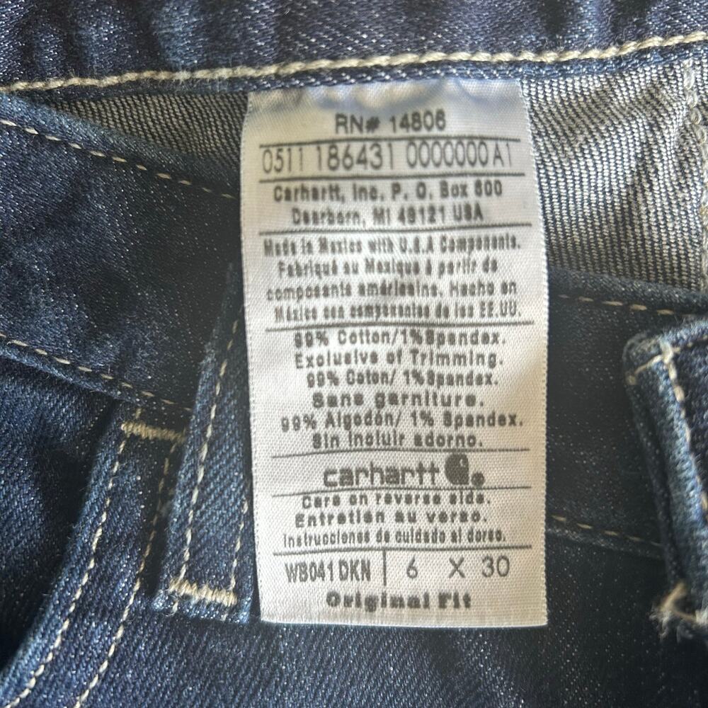 Carhartt Women’s Dark Wash Bootcut Jeans, Rugged Western Style, Size 6. - Picture 3 of 10